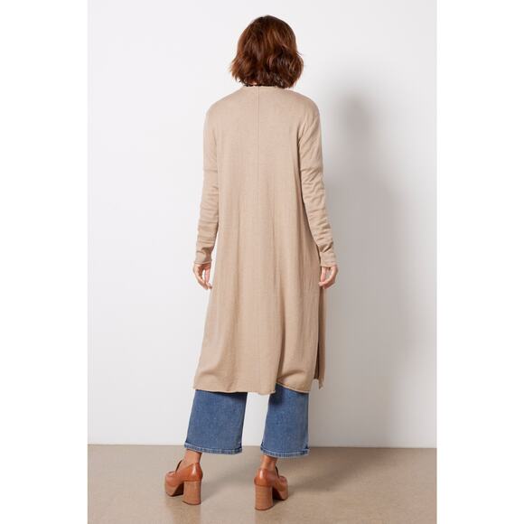 Splendid Evereve Nyla Silk Blend Heather Camel Mid Cardigan Sweater Size XL - Picture 3 of 13